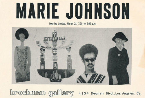 Announcement for Marie Johnson (Calloway) exhibition at Brockman Gallery, Los Angeles, 1971