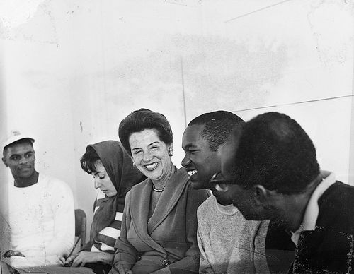 Noah Purifoy with members of Student Committee for Improvement in Watts (SCFIW)