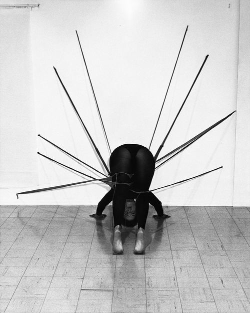 Maren Hassinger in a Senga Nengudi performance work at Pearl C. Woods Gallery, Los Angeles, May 1977