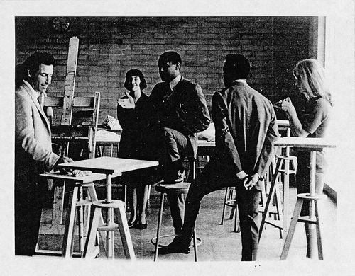 Virginia Jaramillo and Daniel LaRue Johnson in an art class