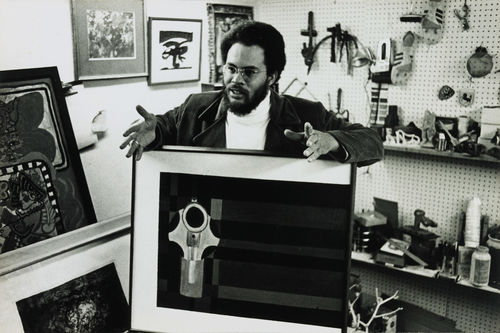 Alonzo Davis in his Los Angeles studio, 1970