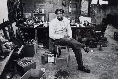 John T. Riddle Jr. in his Los Angeles studio, 1970