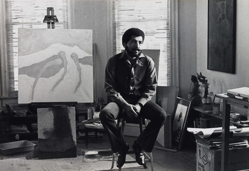 Dan Concholar in his Los Angeles studio, 1970