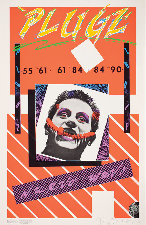 Richard Duardo's poster "Plugz/Nuevo Wavo," 1978.