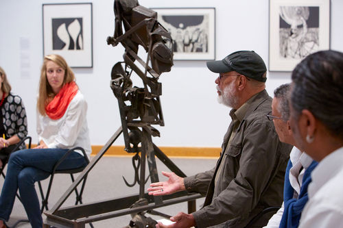 Artist Alonzo Davis addresses Williams College students, September 19, 2013