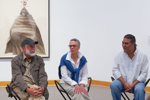 From left to right: artists Alonzo Davis, Maren Hassinger, and Ian White at Williams College Museum of Art, September 19, 2013
