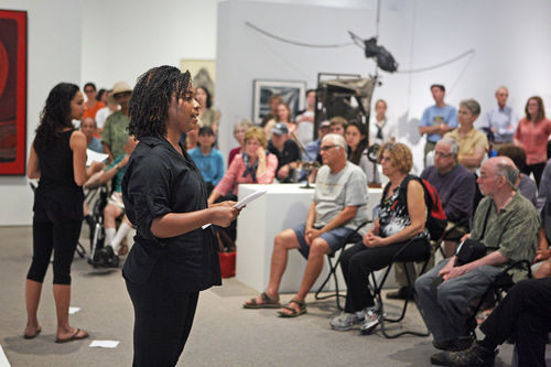 Williamstown Theatre Festival actors in the galleries of Williams College Museum of Art, July 25, 2013