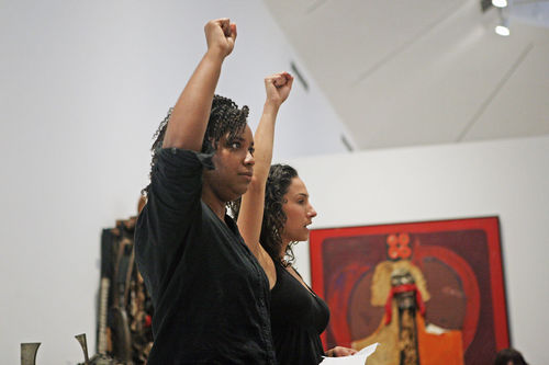 Williamstown Theatre Festival actors in the galleries of Williams College Museum of Art, July 25, 2013