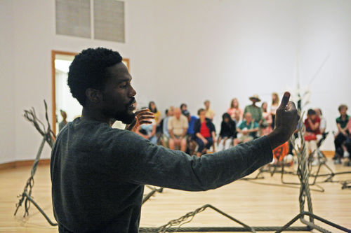 Williamstown Theatre Festival actor in the galleries of Williams College Museum of Art, July 25, 2013