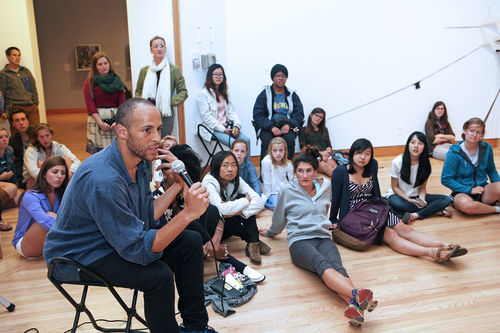 Will Rawls addresses visitors at Williams College Museum of Art, October 1, 2013