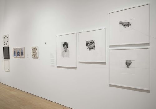 Mapping the Body gallery. From left to right: works by Anna Maria Maiolino, Lygia Clark, Amelia Toledo, and Liliana Porter. Installation view at Brooklyn Museum, New York
