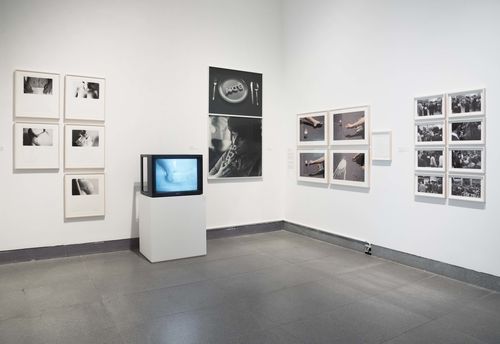 The Power of Words gallery. From left to right: works by Marta María Pérez, Letícia Parente, Regina Silveira, Cecilia Vicuña, and Janet Toro. Installation view at Brooklyn Museum, New YorkInstallation view at Brooklyn Museum, New York
