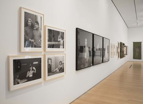 Social Places gallery. Foreground: Paz Errázuriz, four photographs from the series La manzana de Adán (Adam's Apple). Installation view at Brooklyn Museum, New York
