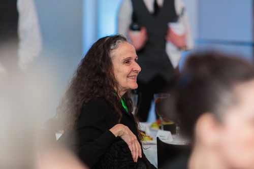 Artist Ani Villanueva at the luncheon reception honoring Radical Women. Brooklyn Museum, April 12, 2018
