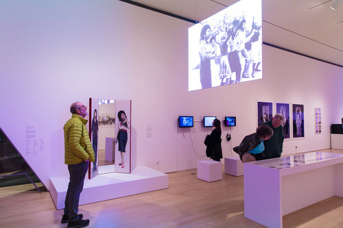 Guests in gallery during the opening of Radical Women. Brooklyn Museum, April 12, 2018
