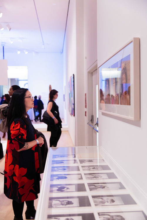 Guests in gallery during the opening of Radical Women. Brooklyn Museum, April 12, 2018
