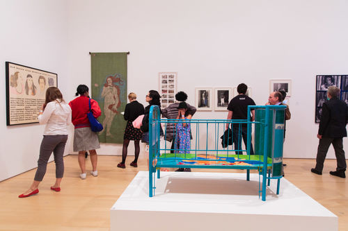 Guests in gallery during the opening of Radical Women. Brooklyn Museum, April 12, 2018
