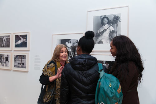 Artist Sandra Eleta (left) and guests at the opening of Radical Women. Brooklyn Museum, April 12, 2018
