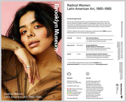 Exhibition palmcard featuring performer STELLA*. Brooklyn Museum
