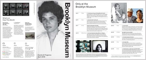 April 2018 Events & Programs postcard featuring Liliana Porter, Untitled (self-portrait with square), 1973. Brooklyn Museum. Brooklyn Museum
