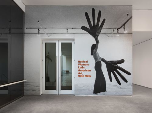 Exhibition entryway sign. Installation view at the Hammer Museum, Los Angeles
