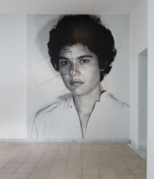 Exhibition entryway sign. Installation view at the Hammer Museum, Los Angeles
