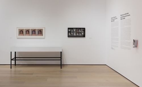 Self-Portrait gallery. On wall, from left to right: Sylvia Salazar Simpson, Antes-Después (Before-After), 1981, and Regina Vater, Tina America, 1976. Installation view at the Hammer Museum, Los Angeles

