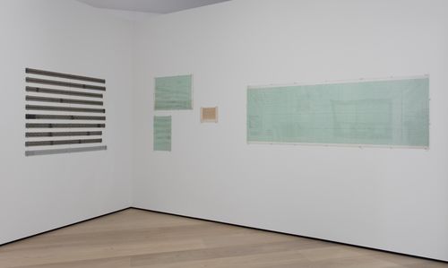 Self-Portrait gallery. Teresa Burga, Autorretrato. Estructura. Informe. 9.6.1972 (Self-Portrait. Structure. Report. 9.6.1972), 1972. Installation view at the Hammer Museum, Los Angeles