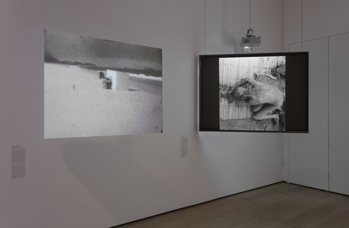 Body Landscape gallery. From left to right: Lygia Pape, O Ovo (The Egg), 1967, and Celeida Tostes, Passagem (Passage), 1979/1992. Installation view at the Hammer Museum, Los Angeles