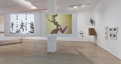 Performing the Body gallery. Foreground wall, from left to right: Analívia Cordeiro, M 3x3, 1973, and Cambiantes (Changing), 1976. Installation view at the Hammer Museum, Los Angeles