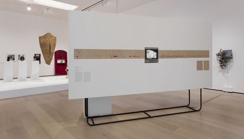 Performing the Body gallery. Foreground: Sandra Llano-Mejia, In Pulso (In Pulse), 1978. Installation view at the Hammer Museum, Los Angeles