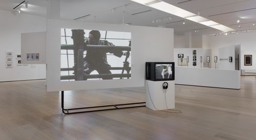 Mapping the Body gallery. Foreground, from left to right: Antonieta Sosa, Pereza (Sloth), 1985, and A través de mis sillas (Through my chairs), 1978. Installation view at the Hammer Museum, Los Angeles