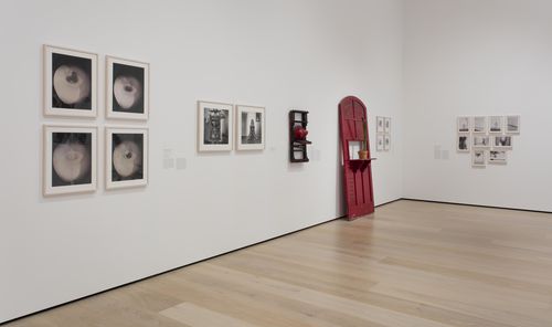 Mapping the Body gallery. From left to right: works by Sophie Rivera, Liliana Maresca, Margot Römer, Eugenia Vargas Pereira, and María Evelia Marmolejo. Installation view at the Hammer Museum, Los Angeles