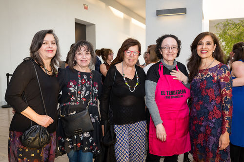 From left to right: artists Poli Marichal, Magali Lara, Graciela Carnevale, and Mónica Mayer, and curator Andrea Giunta at the opening of Radical Women. Hammer Museum, Los Angeles, September 16, 2017 
