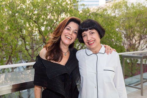Artists Analívia Cordeiro (left) and Lenora de Barros (right) at the opening of Radical Women. Hammer Museum, Los Angeles, September 16, 2017 
