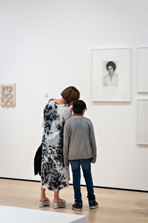 Guests in gallery during the opening of Radical Women. Hammer Museum, Los Angeles, September 16, 2017
