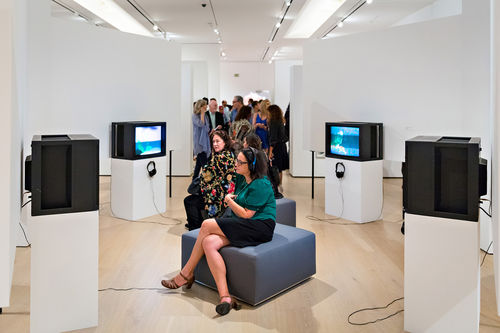 Guests in gallery during the opening of Radical Women. Hammer Museum, Los Angeles, September 16, 2017
