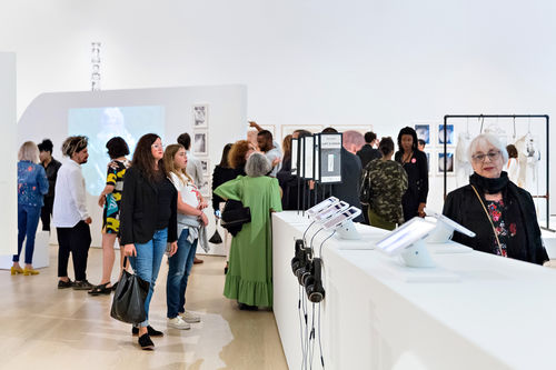 Guests in gallery during the opening of Radical Women. Hammer Museum, Los Angeles, September 16, 2017
