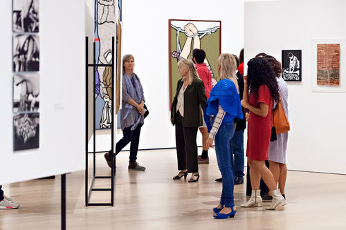 Guests in gallery during the opening of Radical Women. Hammer Museum, Los Angeles, September 16, 2017
