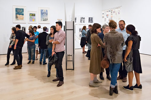 Guests in gallery during the opening of Radical Women. Hammer Museum, Los Angeles, September 16, 2017
