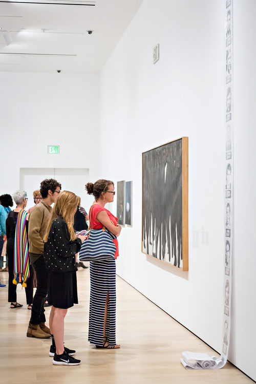 Guests in gallery during the opening of Radical Women. Hammer Museum, Los Angeles, September 16, 2017
