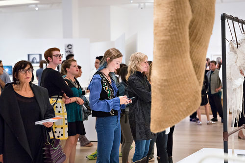 Guests in gallery during the opening of Radical Women. Hammer Museum, Los Angeles, September 16, 2017
