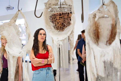 Guests in gallery during the opening of Radical Women. Hammer Museum, Los Angeles, September 16, 2017
