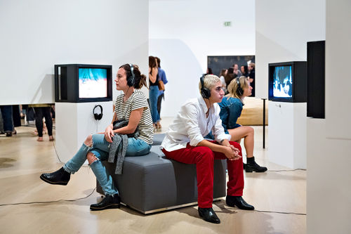 Guests in gallery during the opening of Radical Women. Hammer Museum, Los Angeles, September 16, 2017
