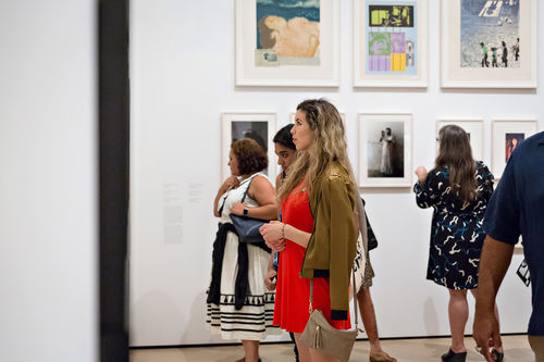 Guests in gallery during the opening of Radical Women. Hammer Museum, Los Angeles, September 16, 2017
