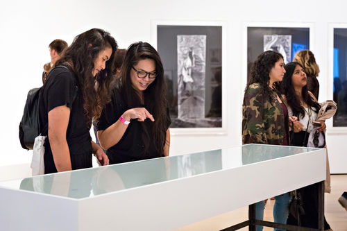 Guests in gallery during the opening of Radical Women. Hammer Museum, Los Angeles, September 16, 2017
