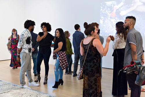 Guests in gallery during the opening of Radical Women. Hammer Museum, Los Angeles, September 16, 2017
