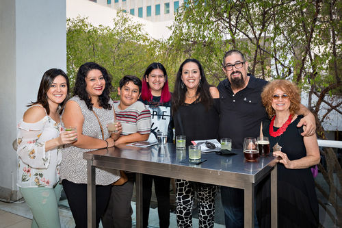 Artist Josely Carvalho (far right) and guests at the opening of Radical Women. Hammer Museum, Los Angeles, September 16, 2017
