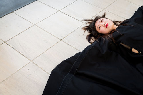 Dancer performs Martha Araújo's Hábito/Habitante at the opening of Radical Women. Hammer Museum, Los Angeles, September 16, 2017
