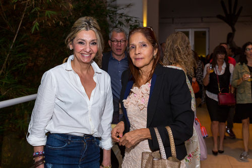 Artist Rosa Novarro (right) and guest at the opening of Radical Women. Hammer Museum, Los Angeles, September 16, 2017
